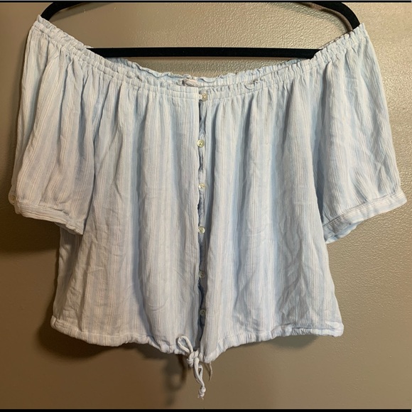 Blue strip crop top - Picture 2 of 3